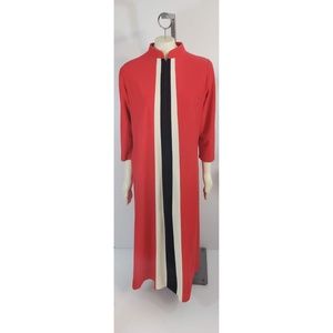 Vintage Retro Womens Mod Colorblock Robe/Housecoat